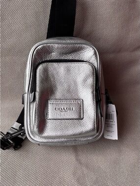 Coach Track Pack 14 in Metallic Ash